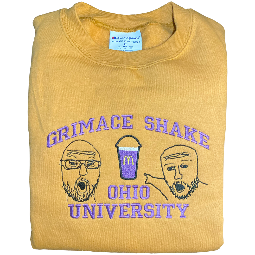 Grimace Shake Ohio University Sweatshirt - Yellow