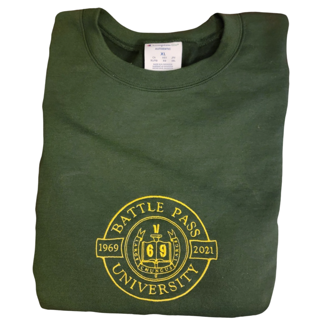 Battle Pass University Crewneck Sweatshirt - Green