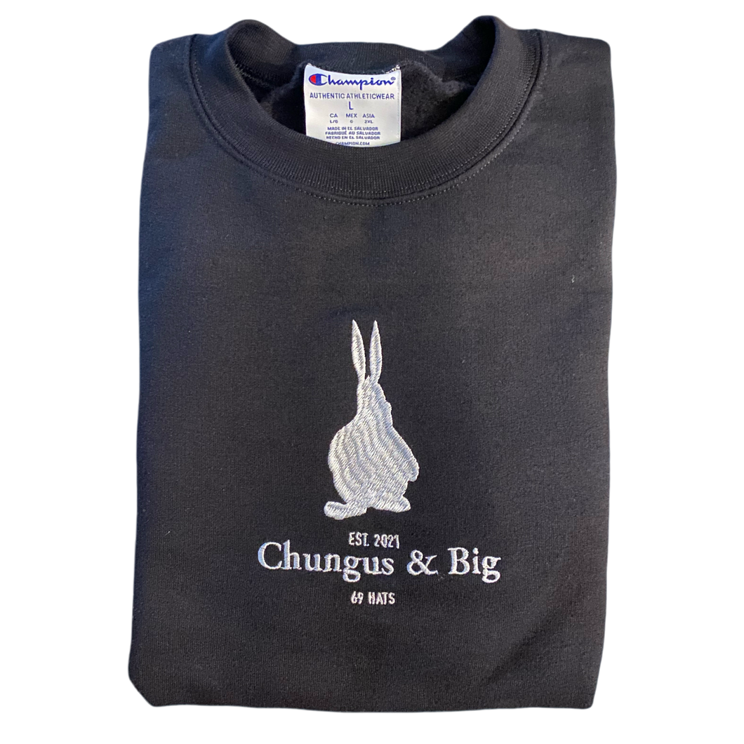 Chungus Big Crewneck Sweatshirt Black 69hats