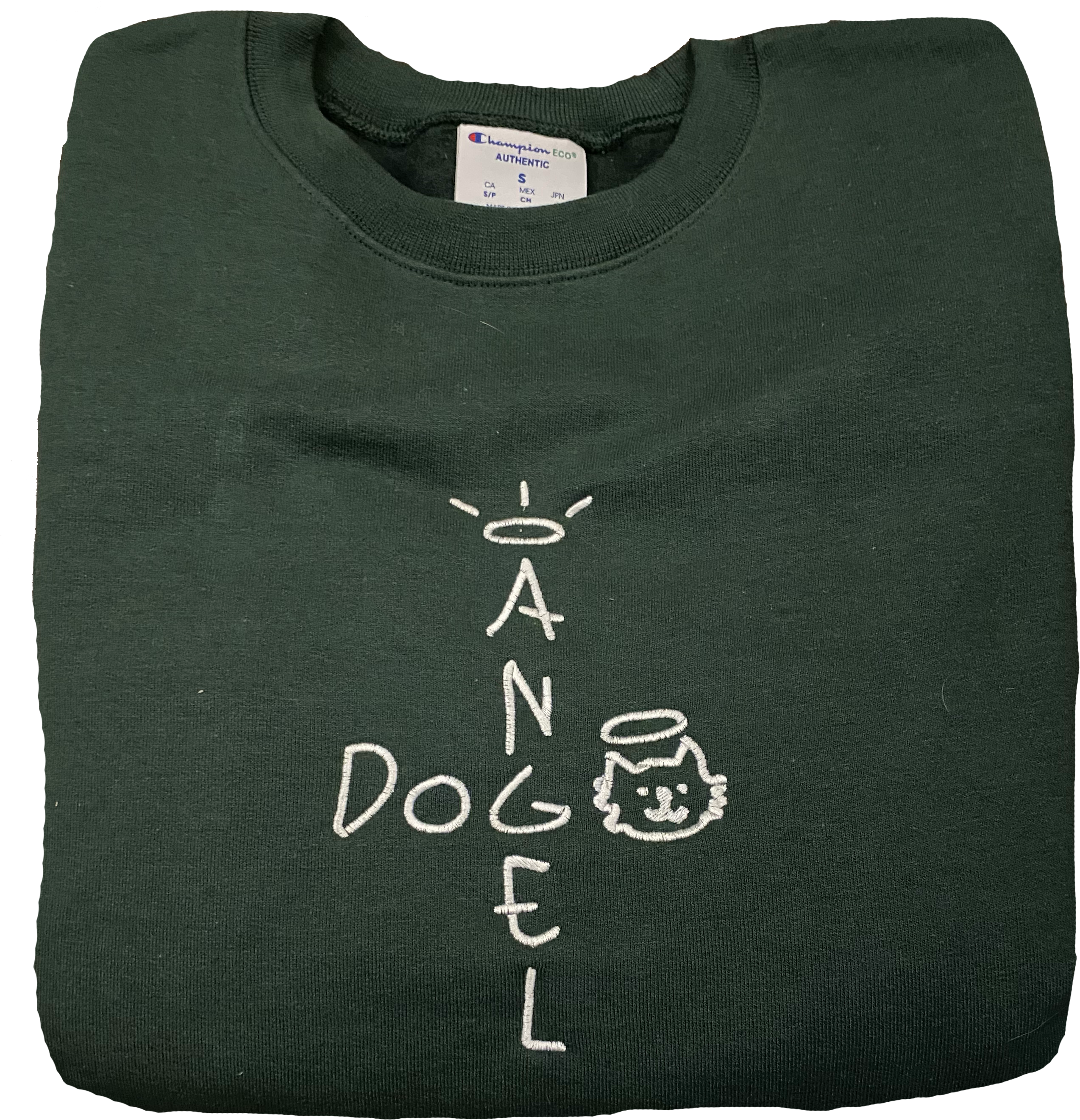 Angel Dog Crewneck Sweatshirt - Green