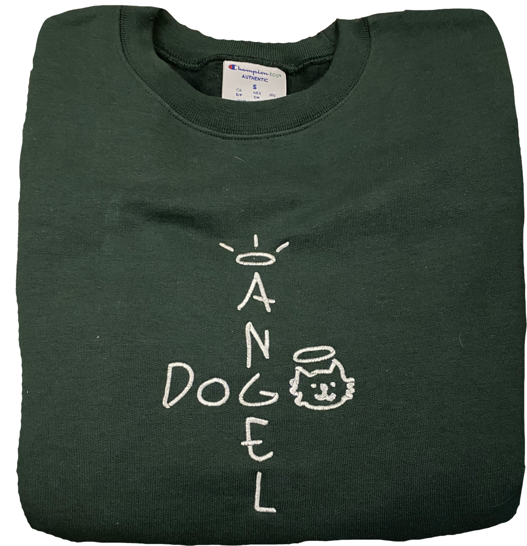 Angel Dog Crewneck Sweatshirt - Green