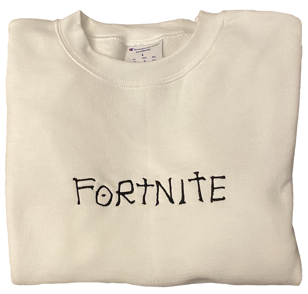 Fortnite Death Note Crewneck Sweatshirt - White