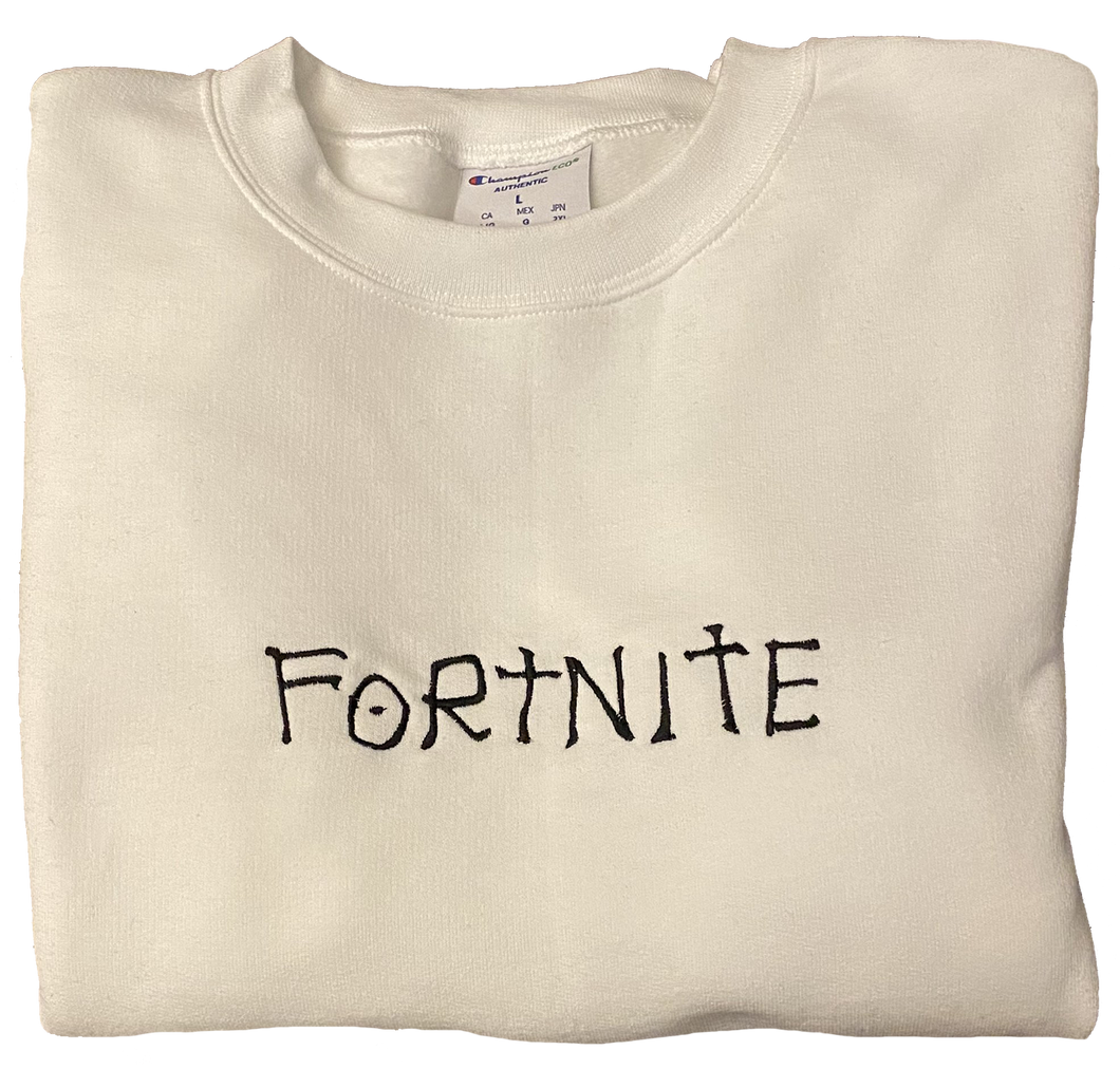 Fortnite Death Note Crewneck Sweatshirt White 69hats